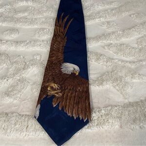 Beautiful field and stream blue silk tie with eagle